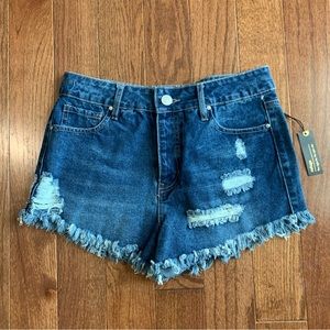 Refuge High Rise Cheeky Denim Shorts